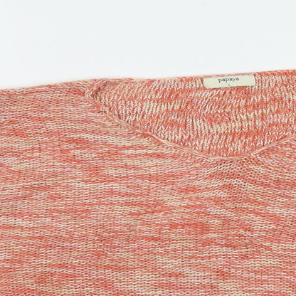 Womens UK Size L Papaya Orange Pullover Jumper