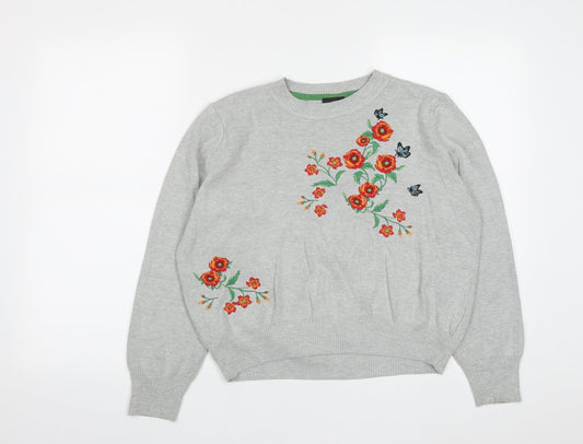 Womens UK Size 10 Topshop Grey Pullover Jumper