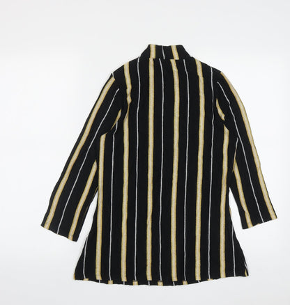 F&F Womens Multicoloured High Neck Striped Viscose Pullover Jumper Size 14