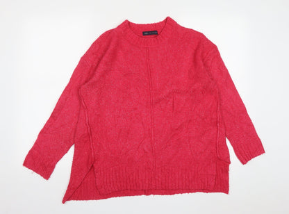 Marks and Spencer Mens Pink Round Neck  Acrylic Pullover Jumper Size M