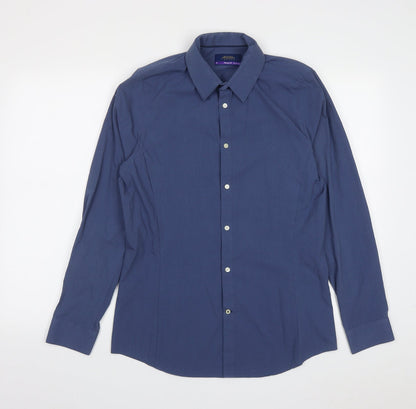 Mens UK Size M Burton Blue  Button-Up Long Sleeve Casual Shirt