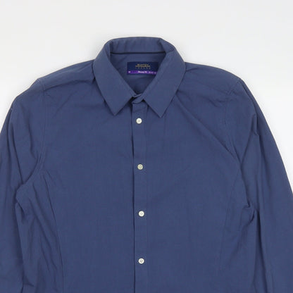 Mens UK Size M Burton Blue  Button-Up Long Sleeve Casual Shirt