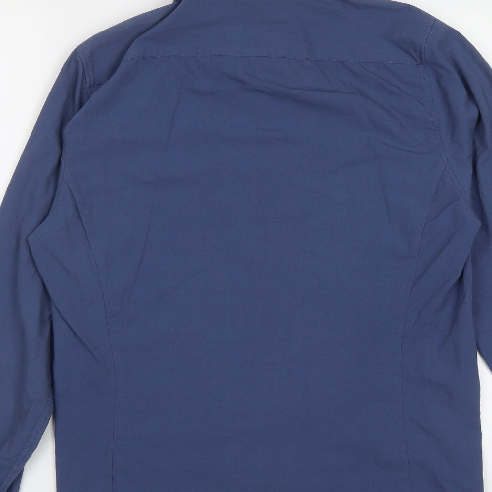 Mens UK Size M Burton Blue  Button-Up Long Sleeve Casual Shirt