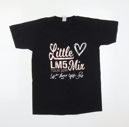 Womens UK Size S Fruit of the Loom Black Basic T-Shirt