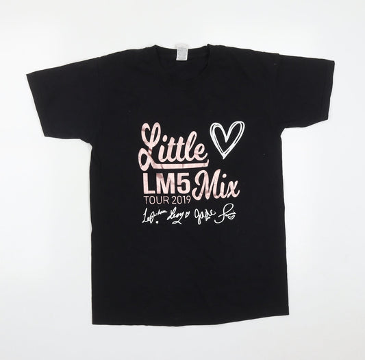Womens UK Size S Fruit of the Loom Black Basic T-Shirt