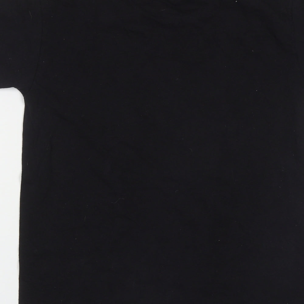 Womens UK Size S Fruit of the Loom Black Basic T-Shirt