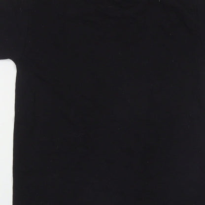 Womens UK Size S Fruit of the Loom Black Basic T-Shirt