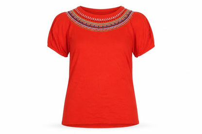 Womens UK Size 10 Pep&Co Red Basic T-Shirt