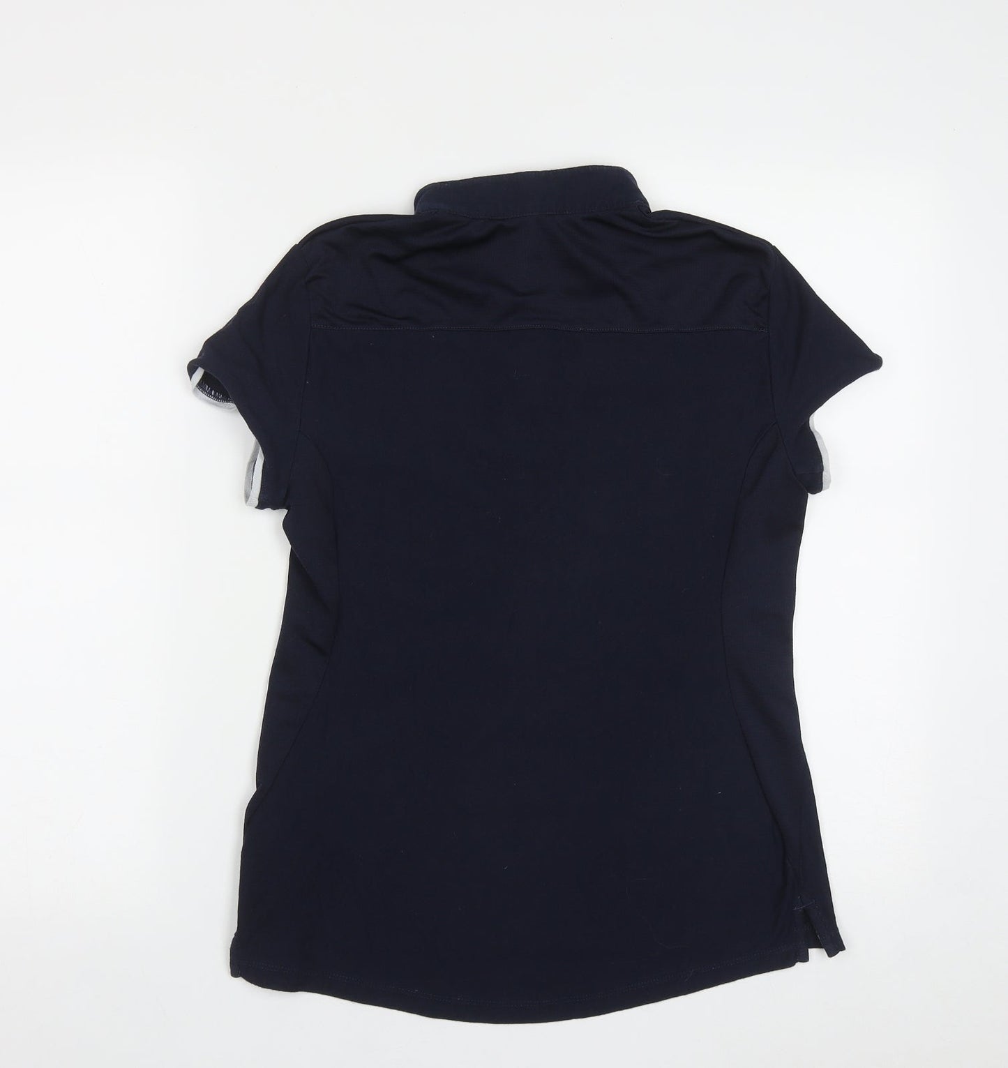 DECATHLON Womens Blue  Cotton Basic T-Shirt Size M Collared Button