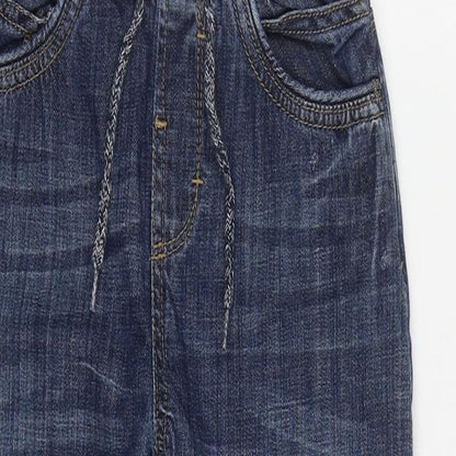Matalan Boys Blue  Cotton Straight Jeans Size 9 Months L22 in Regular Drawstring