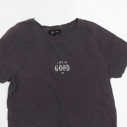 Womens UK Size 6 New Look Purple Basic T-Shirt