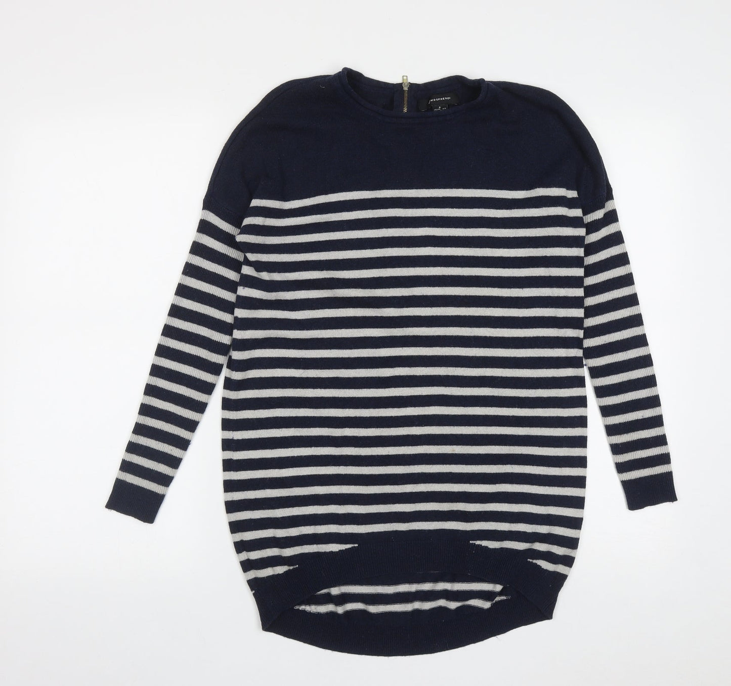 Primark Womens Multicoloured Round Neck Striped Cotton Pullover Jumper Size S