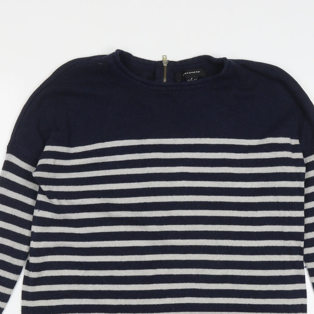 Primark Womens Multicoloured Round Neck Striped Cotton Pullover Jumper Size S