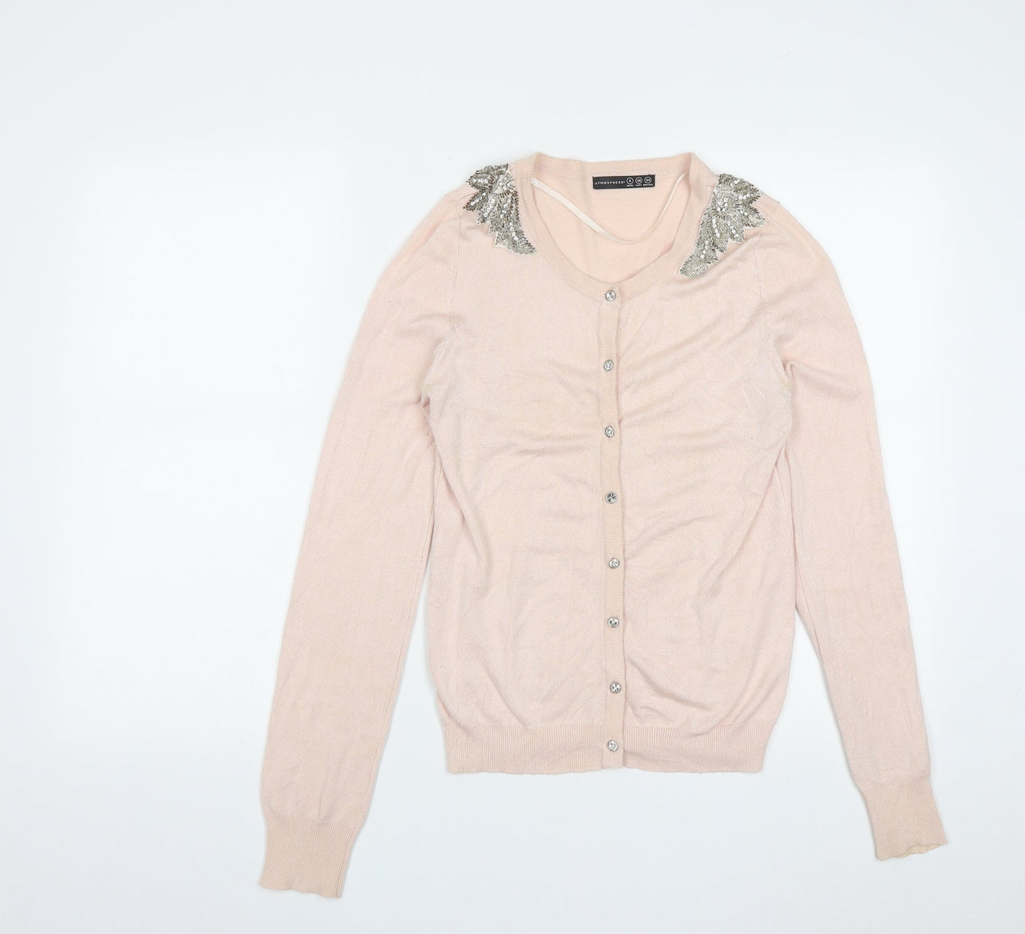 Atmosphere Womens Purple Round Neck  Viscose Cardigan Jumper Size 8