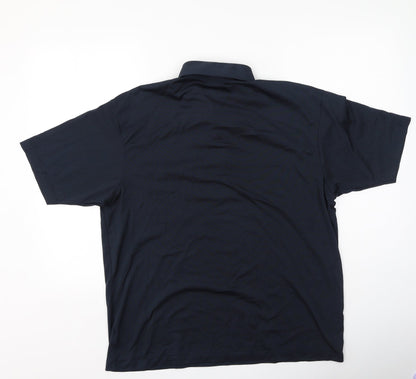 Preworn Mens Blue  Cotton  Polo Size L Collared