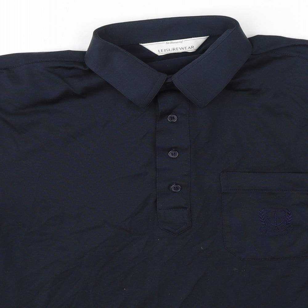 Preworn Mens Blue  Cotton  Polo Size L Collared