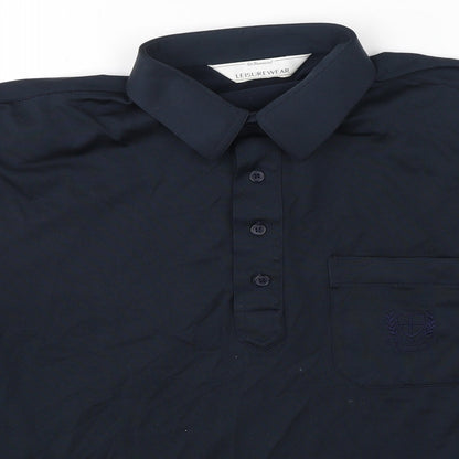 Preworn Mens Blue  Cotton  Polo Size L Collared