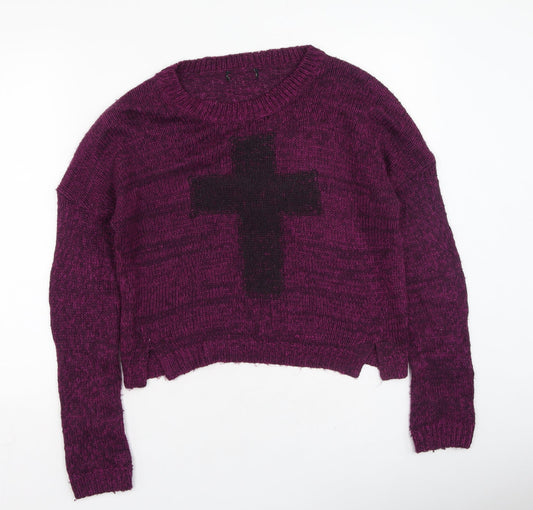 Womens UK Size 10 New Look Purple Pullover Jumper