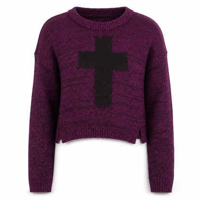 Womens UK Size 10 New Look Purple Pullover Jumper