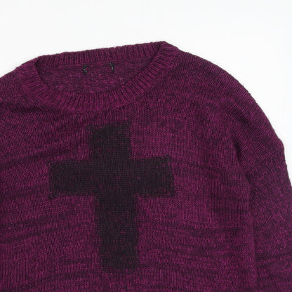 Womens UK Size 10 New Look Purple Pullover Jumper