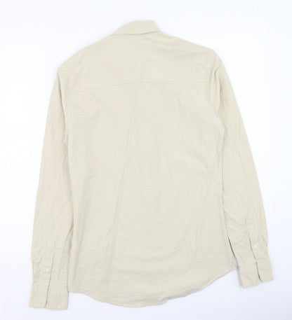 Topman Mens Beige  Cotton  Button-Up Size XS Collared