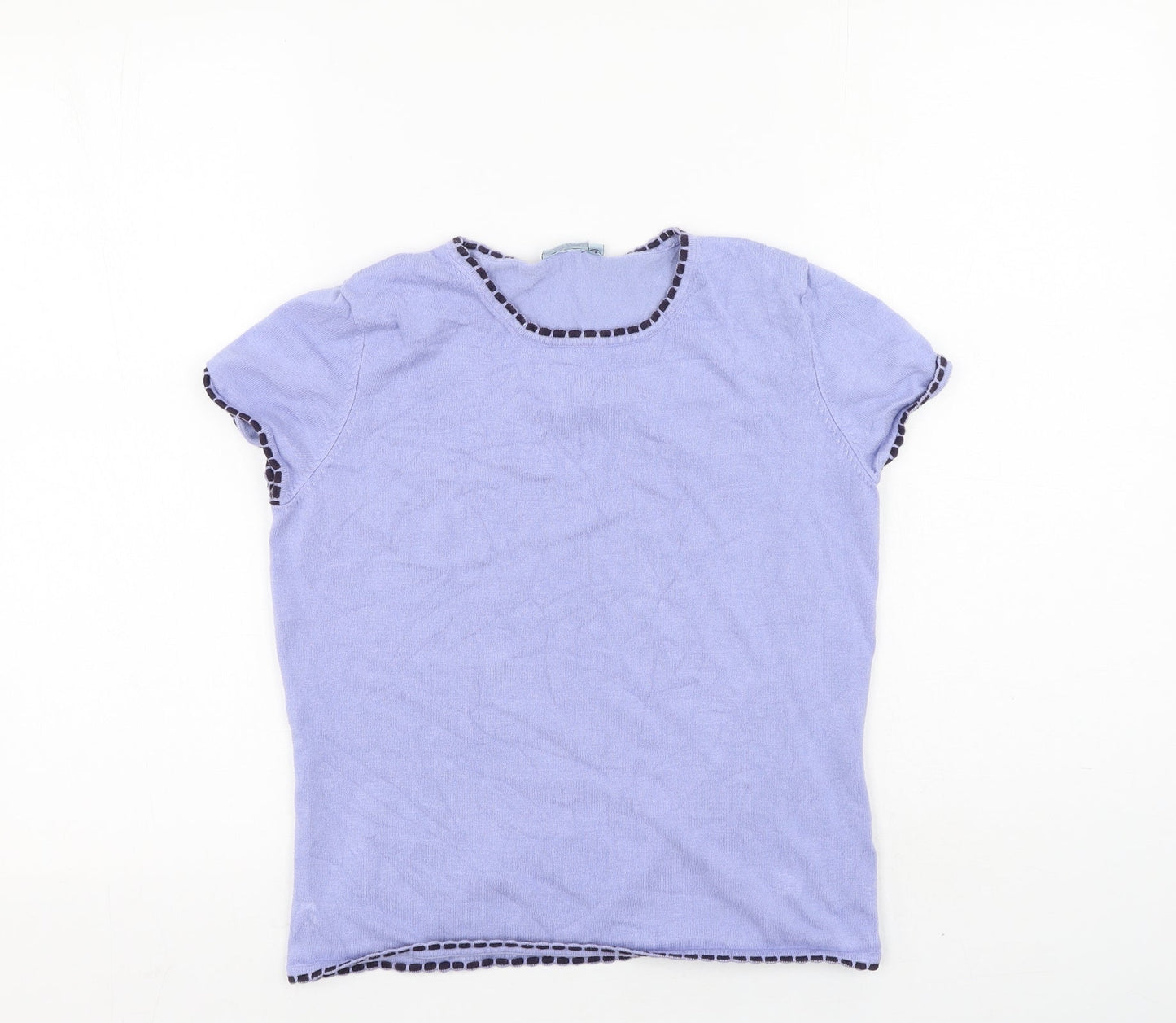 Womens UK Size 12 Anne Brooks Purple Basic T-Shirt