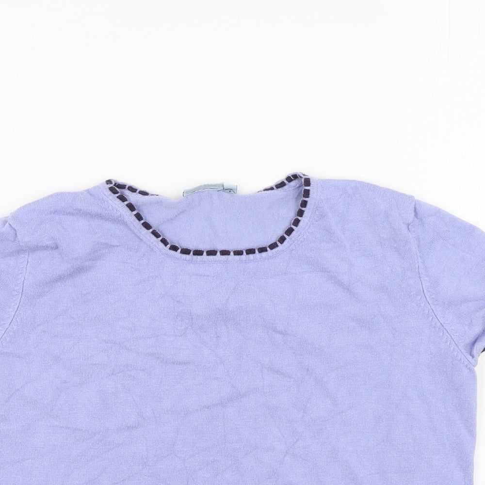 Womens UK Size 12 Anne Brooks Purple Basic T-Shirt