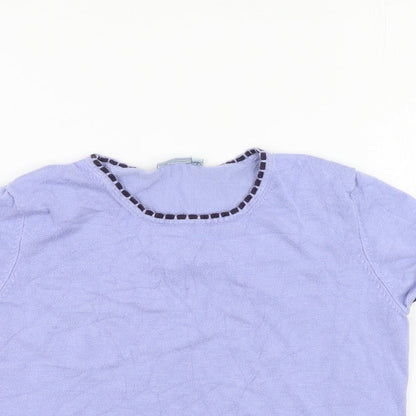 Womens UK Size 12 Anne Brooks Purple Basic T-Shirt