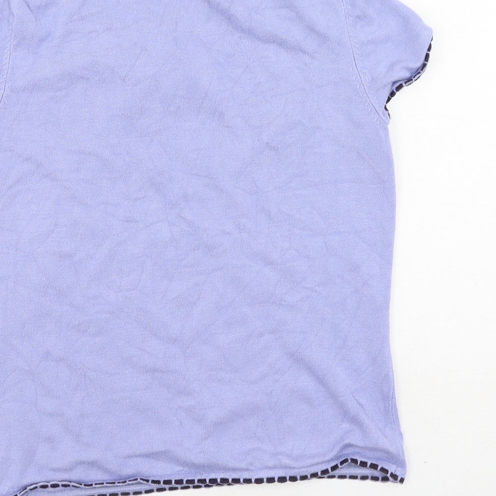 Womens UK Size 12 Anne Brooks Purple Basic T-Shirt