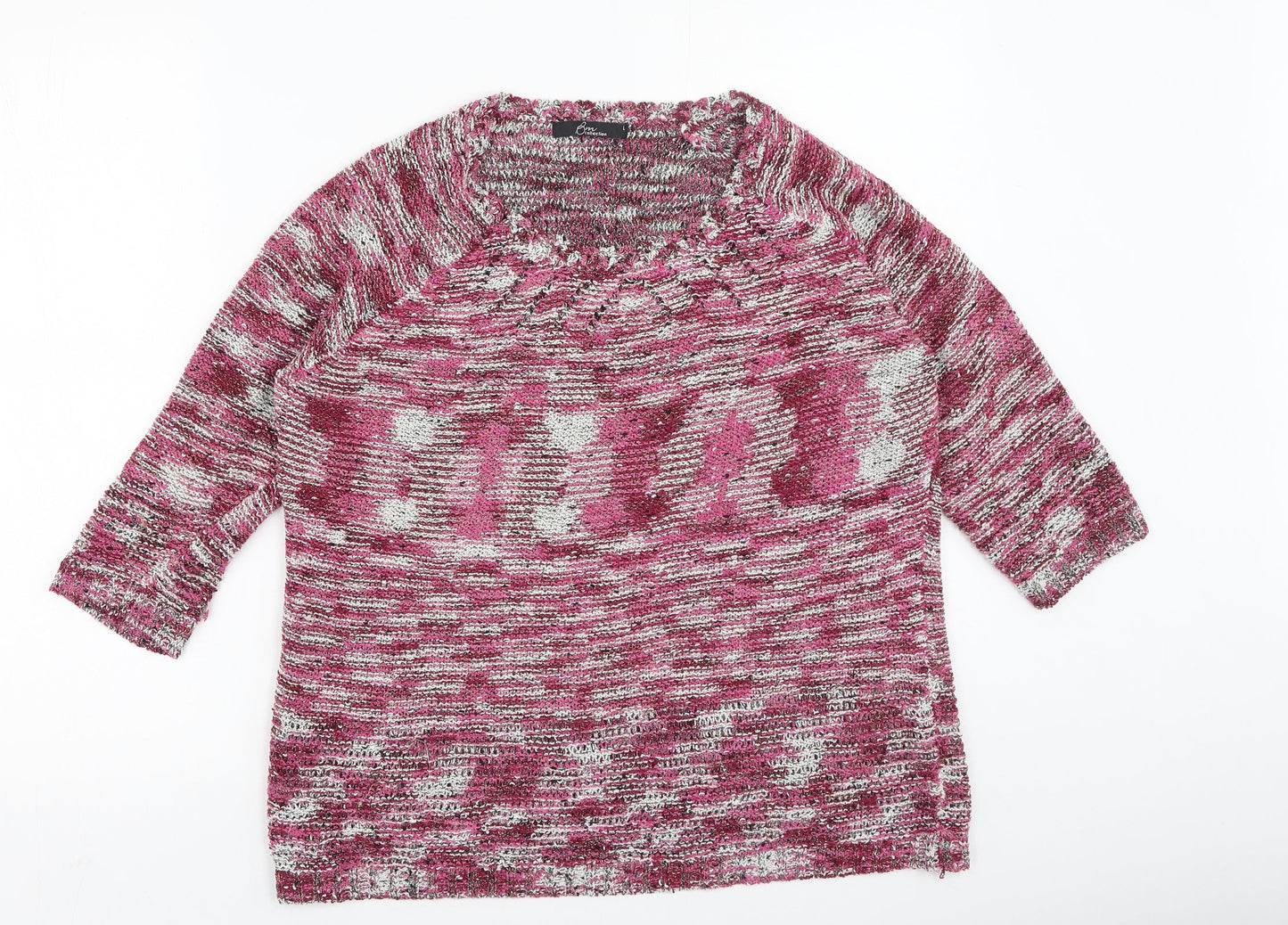Womens UK Size L BM Pink Pullover Jumper