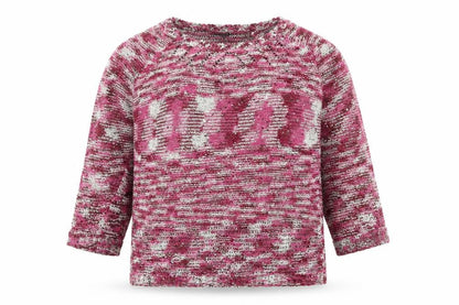 Bonmarché Womens Pink Round Neck Acrylic Pullover Jumper Size L