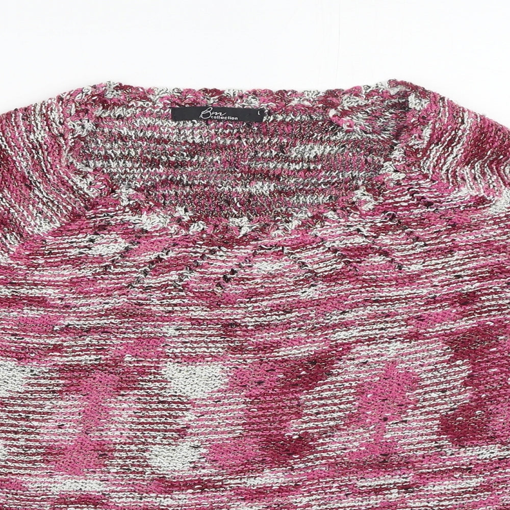 Womens UK Size L BM Pink Pullover Jumper