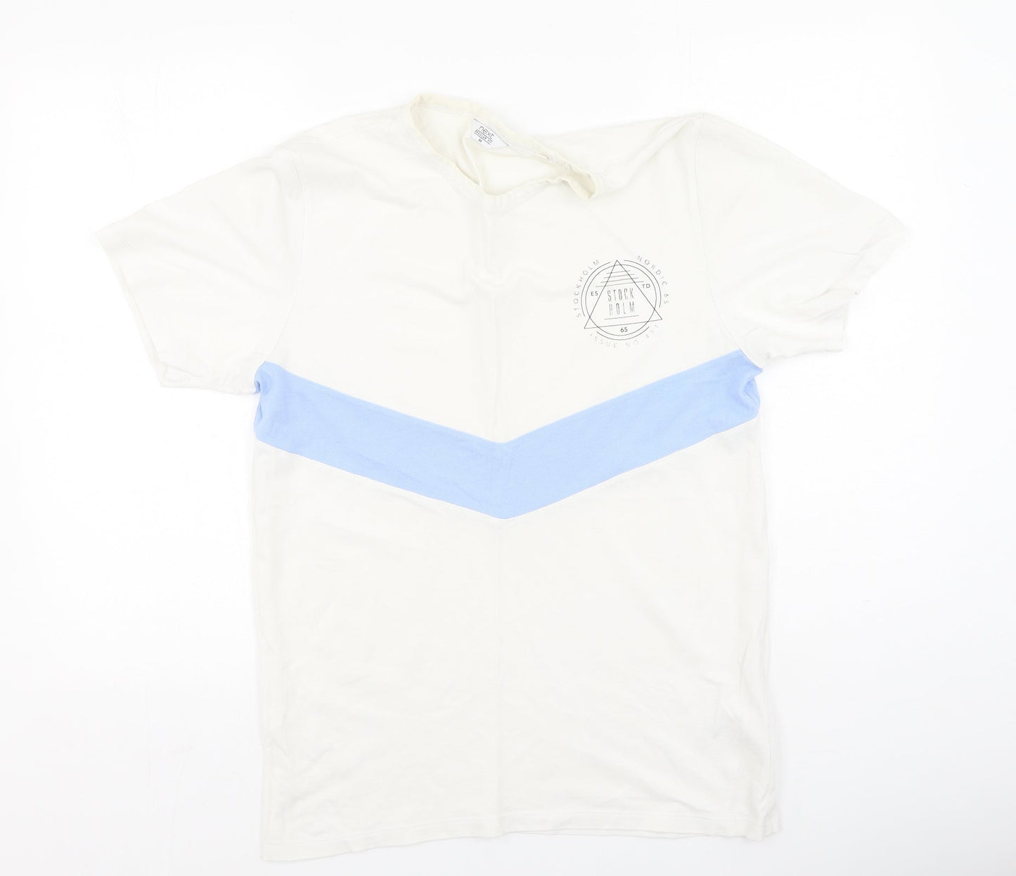 NEXT Mens Multicoloured  Cotton  T-Shirt Size M Round Neck