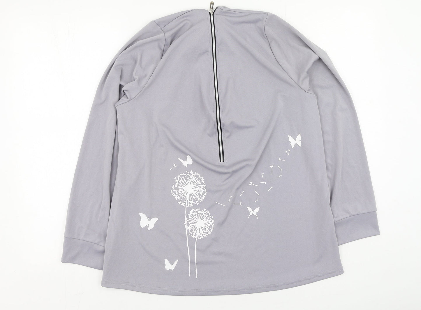 Womens UK Size L Preworn Grey Basic Blouse
