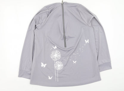 Womens UK Size L Preworn Grey Basic Blouse