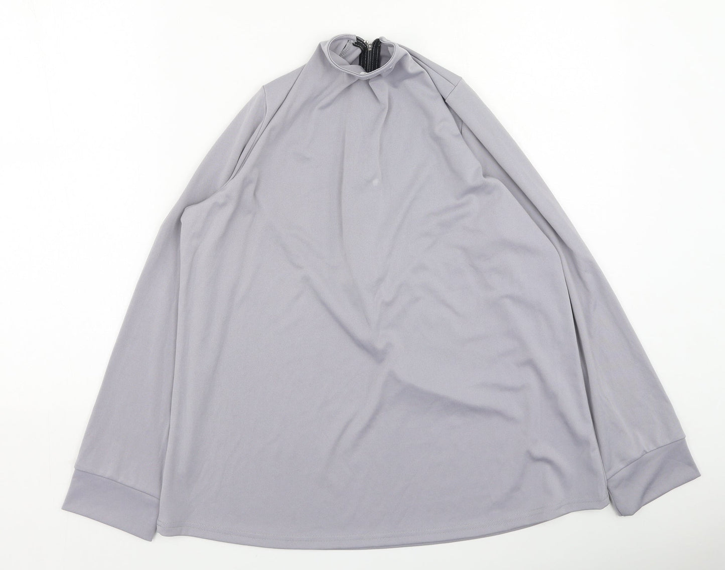 Womens UK Size L Preworn Grey Basic Blouse