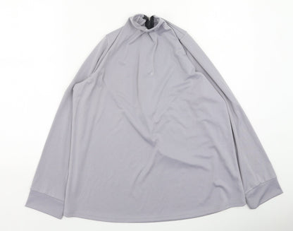 Womens UK Size L Preworn Grey Basic Blouse