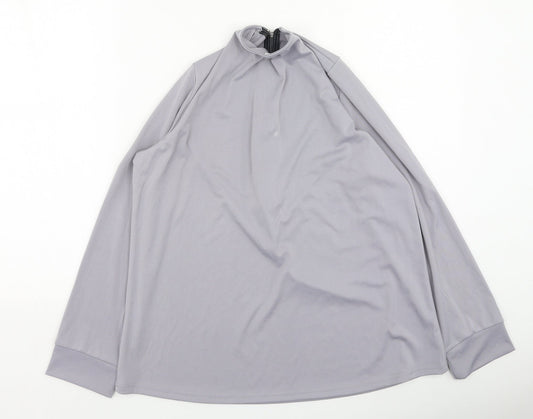 Womens UK Size L Preworn Grey Basic Blouse