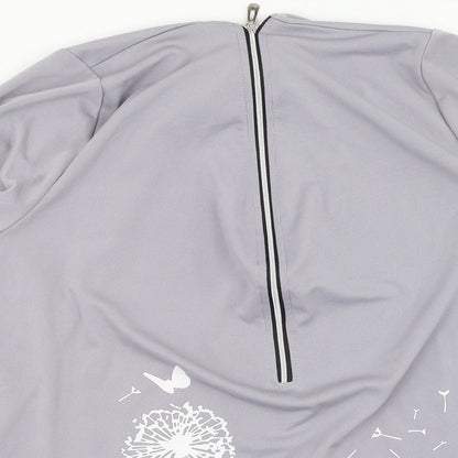 Womens UK Size L Preworn Grey Basic Blouse