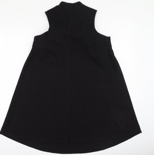 Papaya Womens Black  Polyester Fit & Flare  Size 10  High Neck