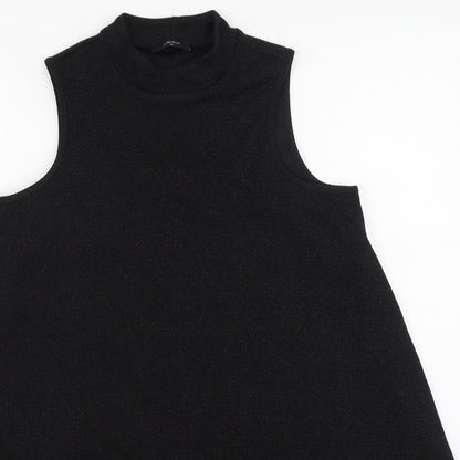 Papaya Womens Black  Polyester Fit & Flare  Size 10  High Neck