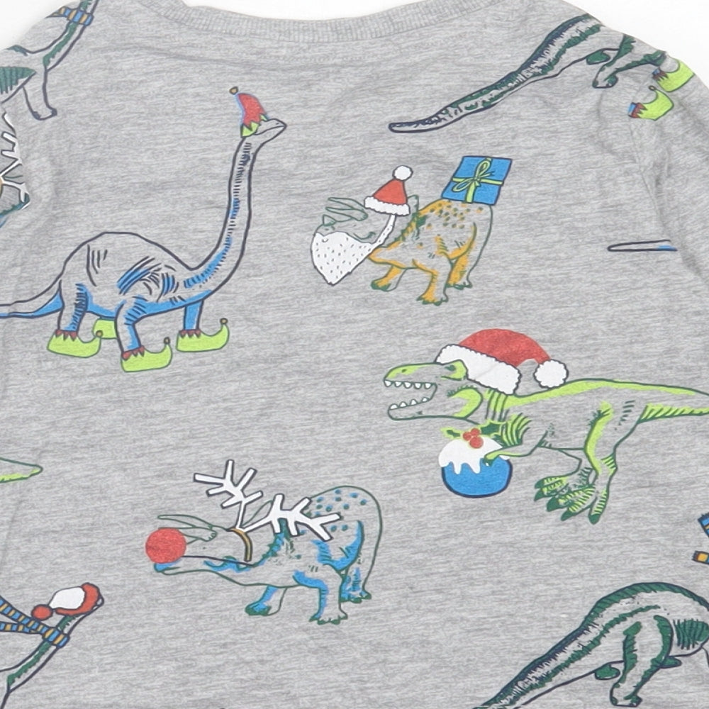 F&F Baby Grey Geometric Cotton Basic Casual Size 18-24 Months Collared Pullover - Christmas Print