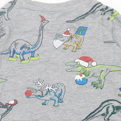 F&F Baby Grey Geometric Cotton Basic Casual Size 18-24 Months Collared Pullover - Christmas Print