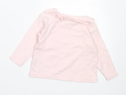Watch Me Grow Girls Pink  Cotton Basic Casual Size 0-3 Months Crew Neck Pullover