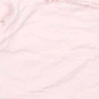 Watch Me Grow Girls Pink  Cotton Basic Casual Size 0-3 Months Crew Neck Pullover