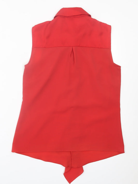 Per Una Womens Red  Polyester Basic Tank Size 12 Collared