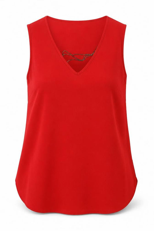 Womens UK Size 10 Atmosphere Red Basic Tank