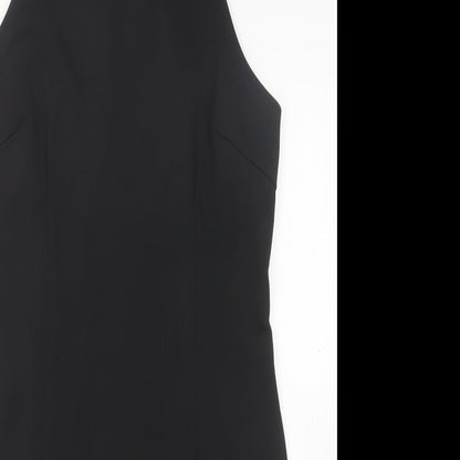 AX Paris Womens Black  Polyester Pencil Dress  Size 14  Crew Neck Zip