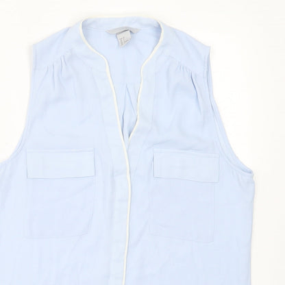 Womens UK Size 6 H&M Blue Basic Button-Up