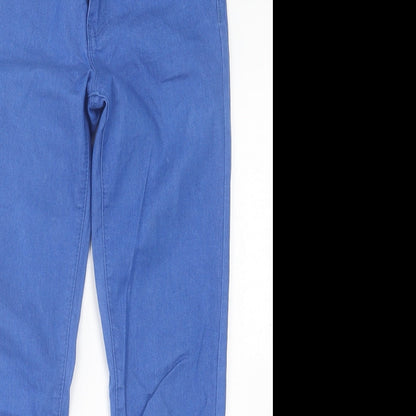 Denim & Co. Womens Blue  Cotton Skinny Jeans Size 8 L27 in Regular Button